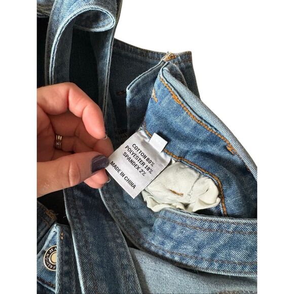 NEW Qazel Vorrlon Denim Overalls Barrel Wide Leg size M Blue - Picture 9 of 11